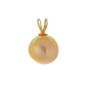 18K Gold Pendant That includes a ten.50mm Golden South Sea Pearl