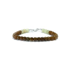 76cts Ombre Jade Sterling Silver Bracelet with Hetian River Pores and skin