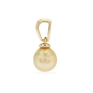 8mm Golden South Sea Cultured Pearl Pendant in 9K Gold