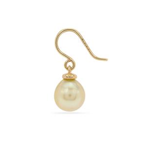 9K Gold Drop Earrings that includes Cultured Golden South Sea Pearls (8-9mm)