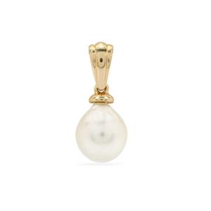 9K Gold Pendant That includes an 8mm White South Sea Cultured Pearl