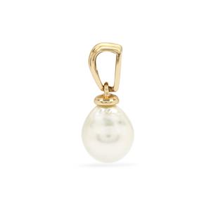 9K Gold Pendant That includes an 8mm White South Sea Cultured Pearl