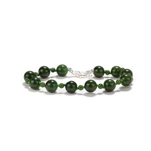 Sterling Silver Bracelet with 83cts of Kashmir Jade