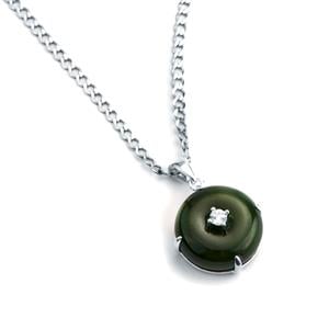 Sterling Silver Pendant with Kashmir Jade and White Topaz, Whole Gem Weight 15cts