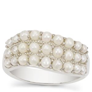 Sterling Silver Ring with Indonesian Seed Pearls (2 to 2.50 MM)