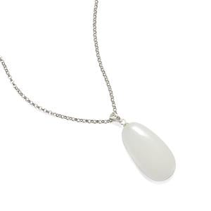 Kind A Khotan Mutton Fats Jade and White Topaz Sterling Silver Pendant, Complete Gem Weight 22.53cts